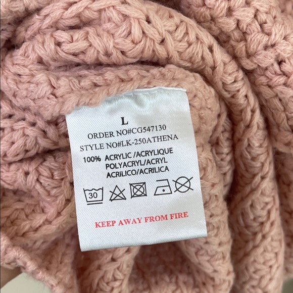 Brave‎ Soul Pink Cowl Neck Chunky Knit Sweater. Soft and Comfortable. Size Large - Picture 4 of 5